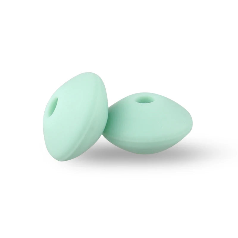 50/100pcs Silicone Lentil Beads 12mm Abacus Loose Focal Beads For Jewelry Making