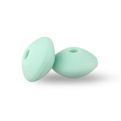 50/100pcs Silicone Lentil Beads 12mm Abacus Loose Focal Beads For Jewelry Making