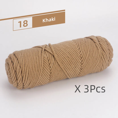 Crochet Knitting Soft Cotton Yarn, Hypoallergenic Yarn, Pack of 3 Pcs-300g/10.5oz, Light Worsted, Medium Roving for Scarves,Hats
