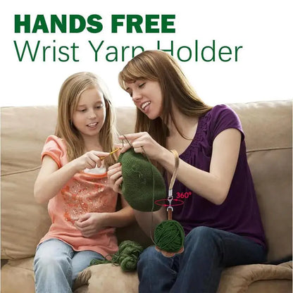 Wrist Wooden Yarn Ball Holder With Wristband Yarn Spinner Stand For Preventing Yarn Entanglement