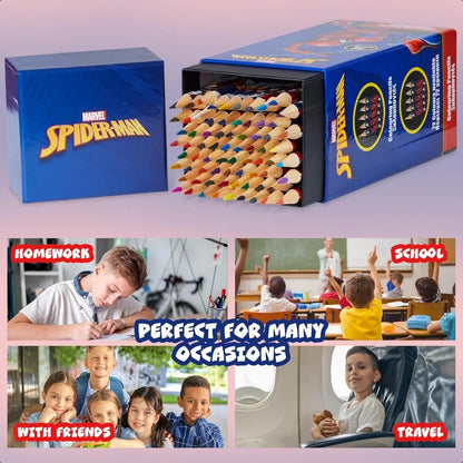 Spiderman Colored Pencils 72 Kawaii Wood