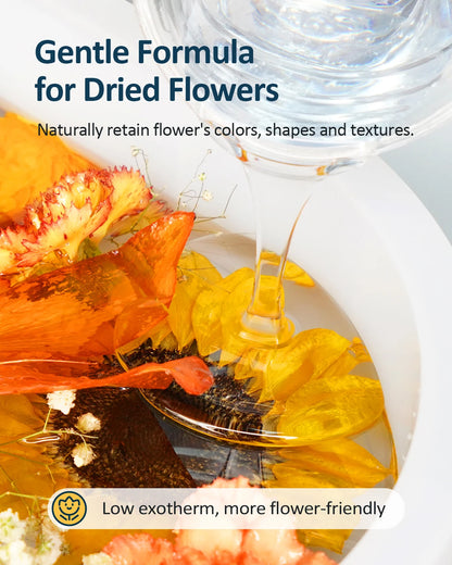 Crystal Clear Epoxy Resin for Floral Preservation, Self-Leveling, Fast Curing Heat Resistant for Casting Coating