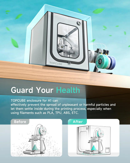 YOOPAI 3D Enclosure For Bambu A1 3D Printer fireproof House Cover with LED light Constant Temperature