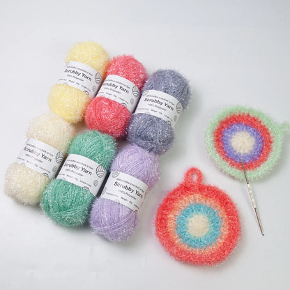 Scrubby Yarn for Scrubbies 6pcs Scrubbing Yarn Multi Colored Polyester for Dish Scrubber Crochet
