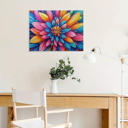 Oil Painting Digital Set Discoloring Flowers DIY Digital Acrylic Canvas Frameless Painting Set