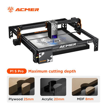ACMER P1 S Pro 20W 10W 6W Laser Engraver Support WIFI Gyroscope Cutting Machine