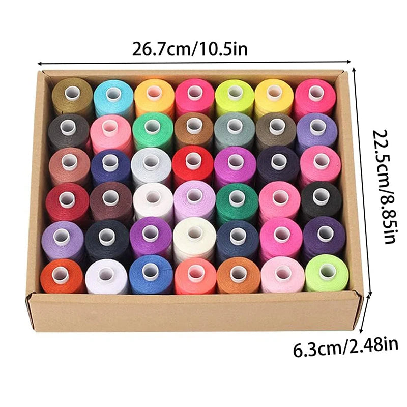 Sewing Thread,140S/2, 42 Colors All Purpose, 30wt, Assorted 1000 Yards Polyester
