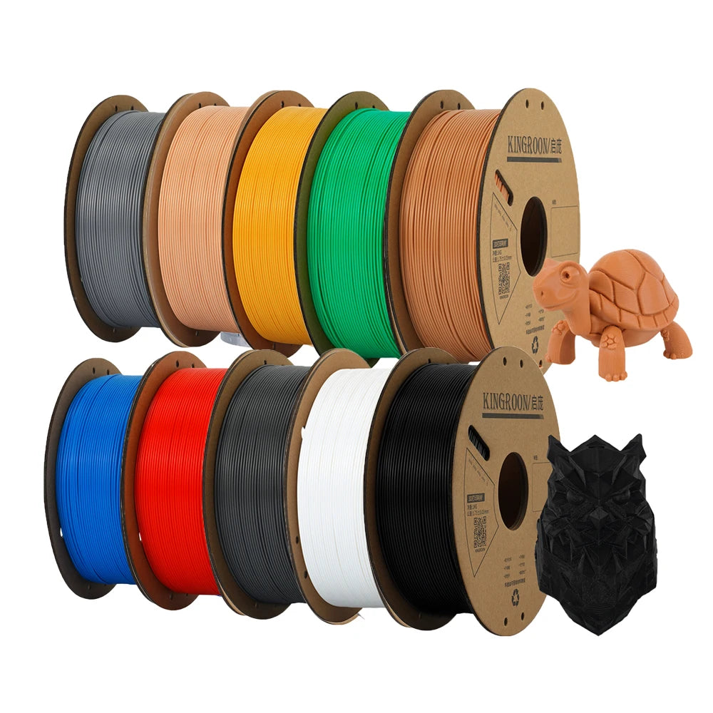 KINGROON PLA Filament 1.75mm 3D Printer 5/10Rolls Plastic Material 100% No Bubble for FDM 3D Printer MIX