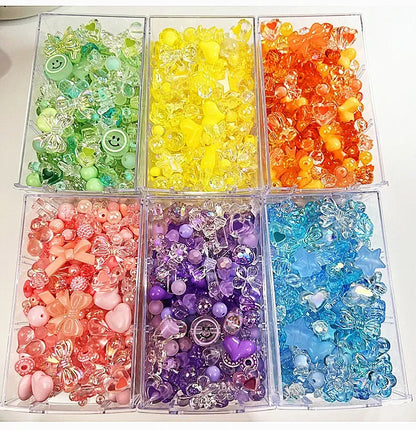 10/30g 8 Style Acrylic Beads Heart Bow Flower Loose Beads for Jewelry Making