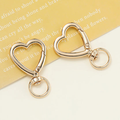 5Pcs Heart Shape Rotation Alloy Lobster Spring Clasps Openable Key Ring Hook Carabiner Connector Dog Chain Buckles DIY Jewelry