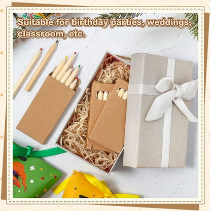 Ctosree 50 Packs Mini Colored Pencils Bulk 3.5 Inch in Kraft Boxes