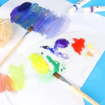 11.8 x 7.9 inch acrylic palette with thumb hole clear paint tray for easy clean non-stick artist tray oil watercolor process