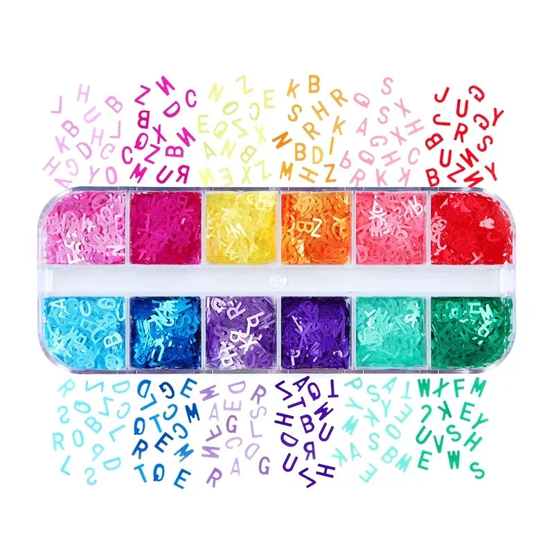 Holographic Letters Resin Sequins Fillers Epoxy Filling Crafts Materials Iridescent Glitter Flakes