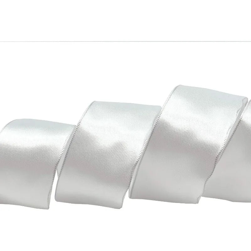 White Decorative Wired Ribbon