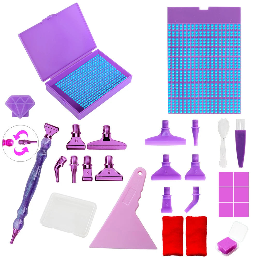 Diamond Painting Tool Set Beads Sorting Case Rhinestones Organizer Painting Pen