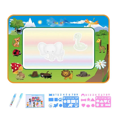 Water Painting Mat Repeated Graffiti Coloring Dust-Free 80x60cm Drawing Doodling Mat
