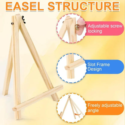 4 packs of 9-inch wooden easels, easel holders