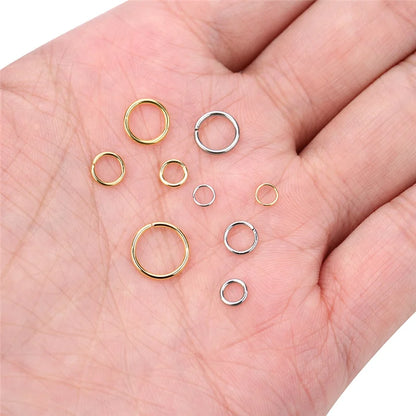 100pcs PVD Stainless Steel Open Jump Rings Lot 3 4 5 6 7 8 10 mm Split Rings Connectors For Bracelet Necklace