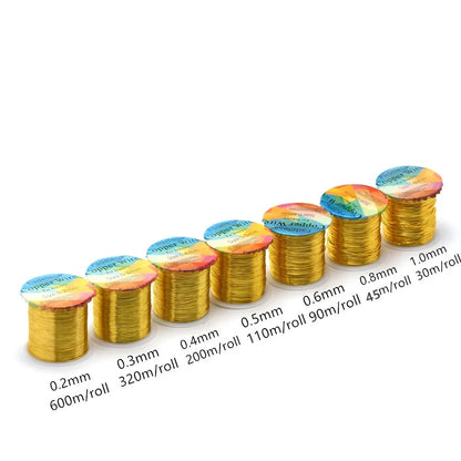 Solid Colorfast Copper Wire Tarnish-Resistant Beading Wire Jewelry Making Accessories 18 to 32 Gauge ( 32Ga/1969 ft )