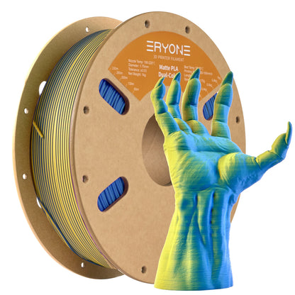 ERYONE Matte Dual Color PLA Filament 1.75 mm for 3D Printers,Accuracy +/- 0.03mm,1kg/ Spool(2.2lbs)