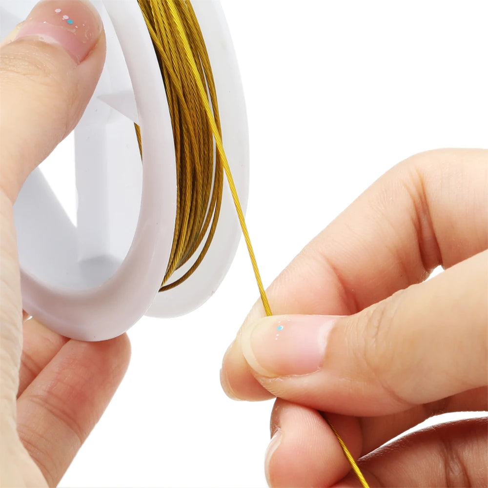 1 Roll Resistant Strong Line 0.3/0.5/0.6mm Stainless Steel Beading Wire Jewelry Cords String