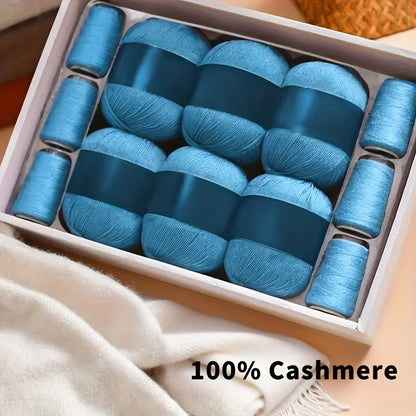 6 Pairs 100% Cashmere Soft Yarn 10.58oz+4.23oz - For Crochet Knitting Hats Clothing