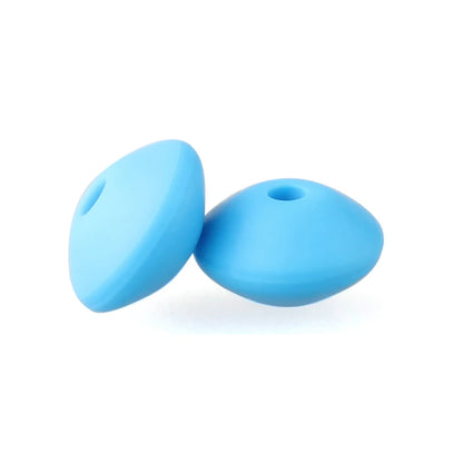 50/100pcs Silicone Lentil Beads 12mm Abacus Loose Focal Beads For Jewelry Making