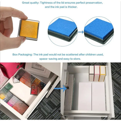 Craft Ink Pad Stamps Partner Color,20 Colors Rainbow Finger for Kids (Pack of 20)