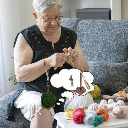 Wrist Wooden Yarn Ball Holder With Wristband Yarn Spinner Stand For Preventing Yarn Entanglement