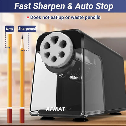 Electric Pencil Sharpener Heavy Duty 6 Holes Auto Stop