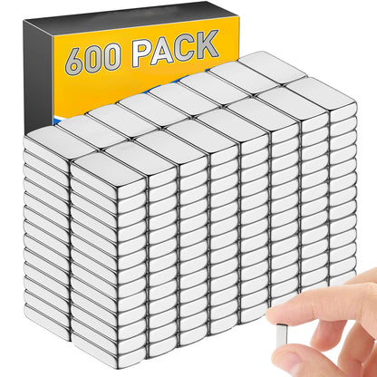 100/200/400/600 PCS Silver rectangular magnets with Double-Sided Adhesive