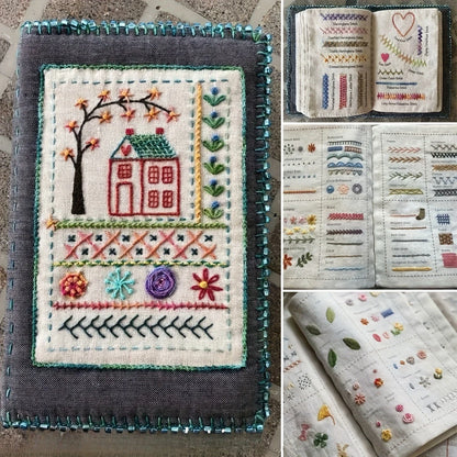 DIY Embroidery Stitch Book - Hand Sewing Guide for Beginners, Cross Stitch Patterns, Needlework Tutorial with Sampler Templates