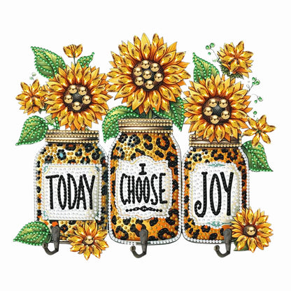 Wood 2D/Flat DIY Home Decor Craft Kit Diamond Painting Art Craft Wall Hooks No Hole Punching Wall Decoration