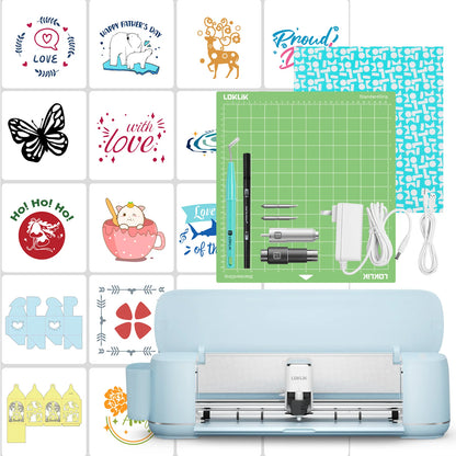 LOKLiK 5 in 1 Vinyl Cutting Machine Smart Cutting Machine Compatible with iOS Android Windows Mac Cuts 100+ Materials