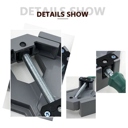 90 Degree Clip Aluminum Alloy Angle Clamp Single Handle Adjustable Swing Jaw for Welding Woodworking Photo Frame