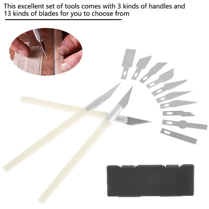 13pcs Precision Carving Kit Utility Cutter with 13 Refill Blades Scrapbooking