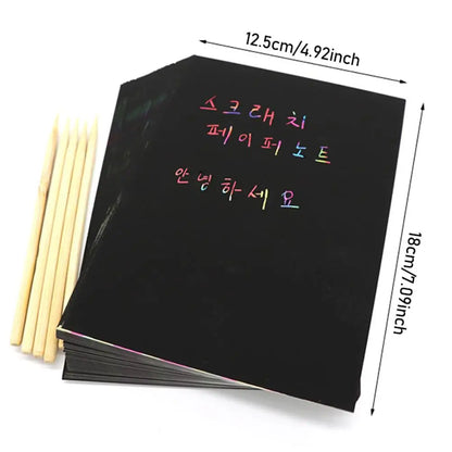 Colorful Scratch Sheet Paper Set Easy 5 Bamboo Lightweight Safe and Tasteless for DIY Painting