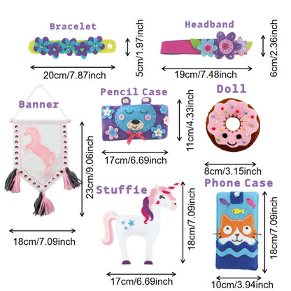 7 pcs DIY Sewing Fabrics Crafts Felt Supplies Kits Sets