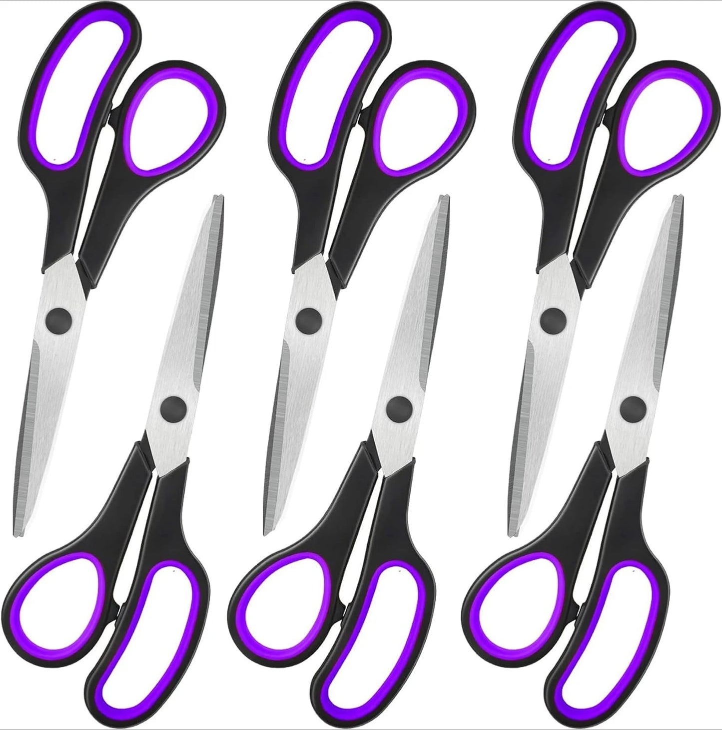 8" Scissors All Purpose 6 Pack - Comfort-Grip Sharp
