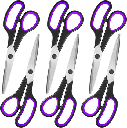 8" Scissors All Purpose 6 Pack - Comfort-Grip Sharp