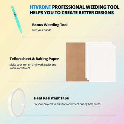 HTVRONT 52pcs Heat Press Supplies Accessories for Beginners Cricut Clothing T-shirt Printing Paper Pad Kits