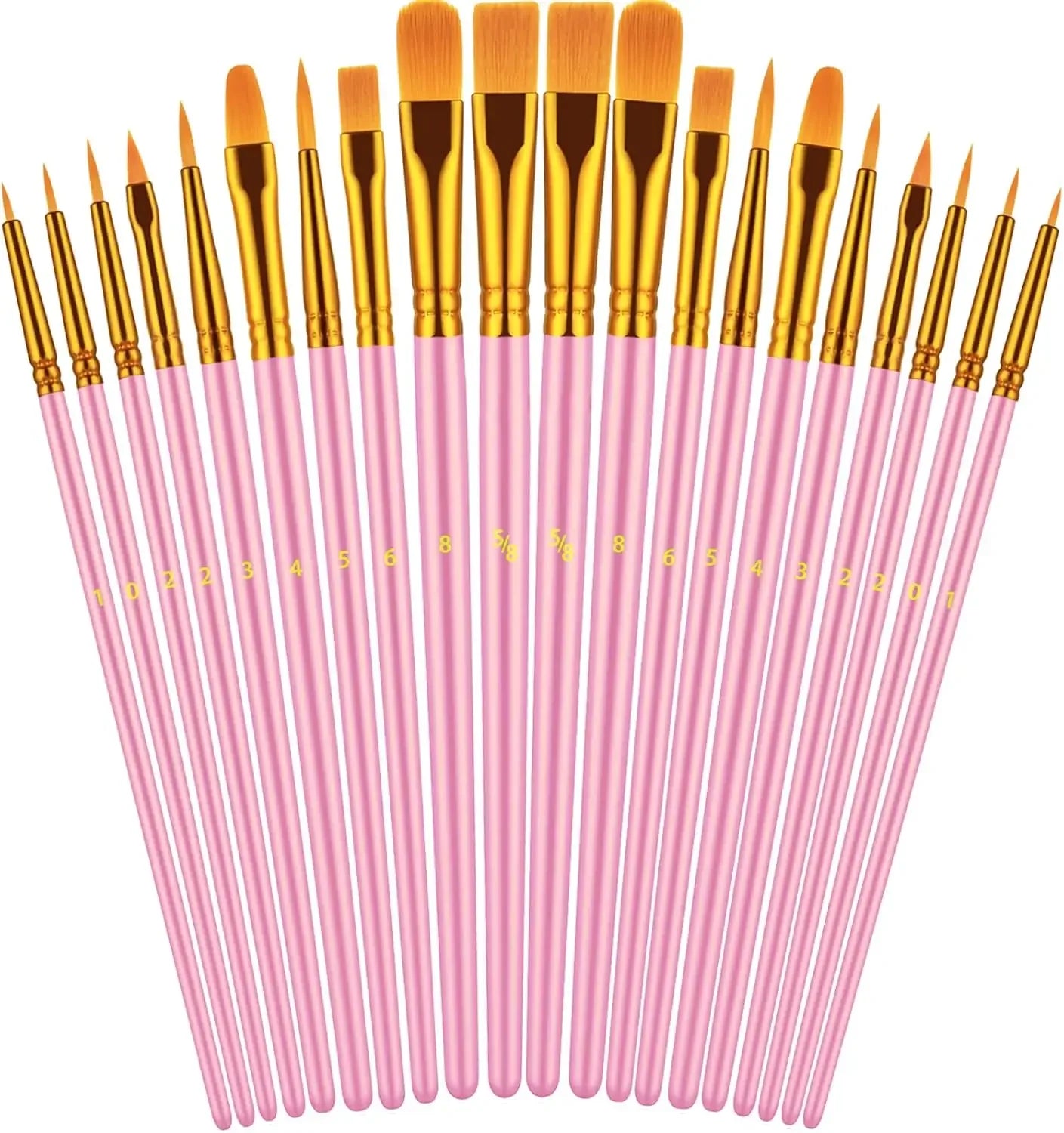 20 oil watercolor acrylic paint brushes, blue