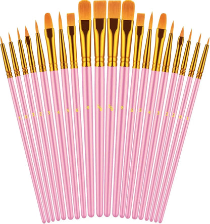 20 oil watercolor acrylic paint brushes, blue