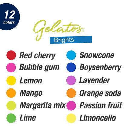 Faber-Castell Gelatos Brights:12 Watercolor Gel Crayons, Pigment Paint Sticks