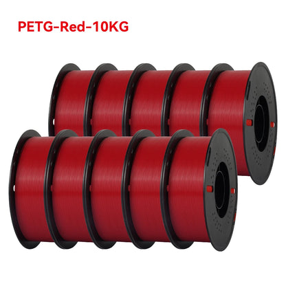 KINGROON 22LBS PETG or PLA filament 3D Printer Filament 10 Rolls 1KG 1.75MM Eco-Friendly Good Toughness Mix Color