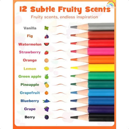 DFantiX 24 Pack Fruit Scented Colored Pencils Bulk 288 Count Pre Sharpened Sets