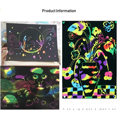 Colorful Scratch Sheet Paper Set Easy 5 Bamboo Lightweight Safe and Tasteless for DIY Painting