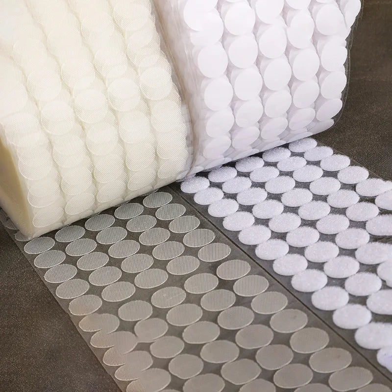 10/15/20mm Transparent Dot Self Adhesive Hook and Loop Fastener Tape