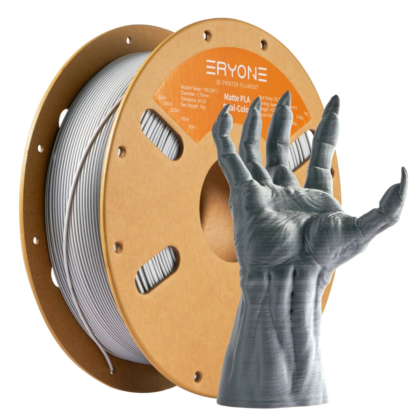 ERYONE Matte Dual Color PLA Filament 1.75 mm for 3D Printers,Accuracy +/- 0.03mm,1kg/ Spool(2.2lbs)