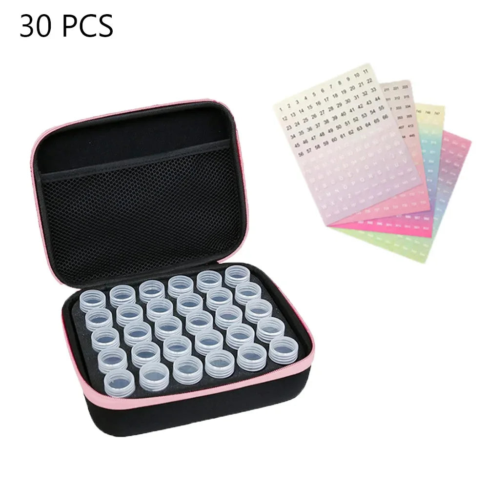 Diamond Painting Tools Accessories Leather Handbag Cross Stitch Kit 5d Beads Jewelry Storage Container 60 Plastic Bottles